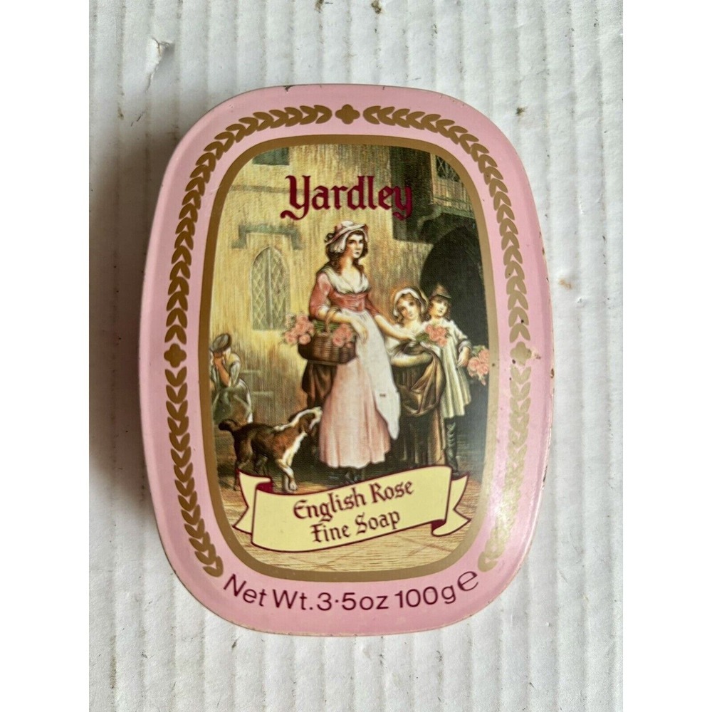 Vintage Yardley London English Rose Perfumed Soap In Metal‎ Tin